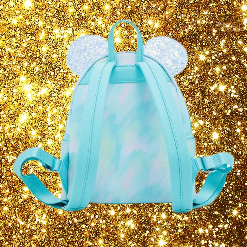 Loungefly Disney Minnie Mouse Sequin Bow Mini Backpack - Picture 3 of 4